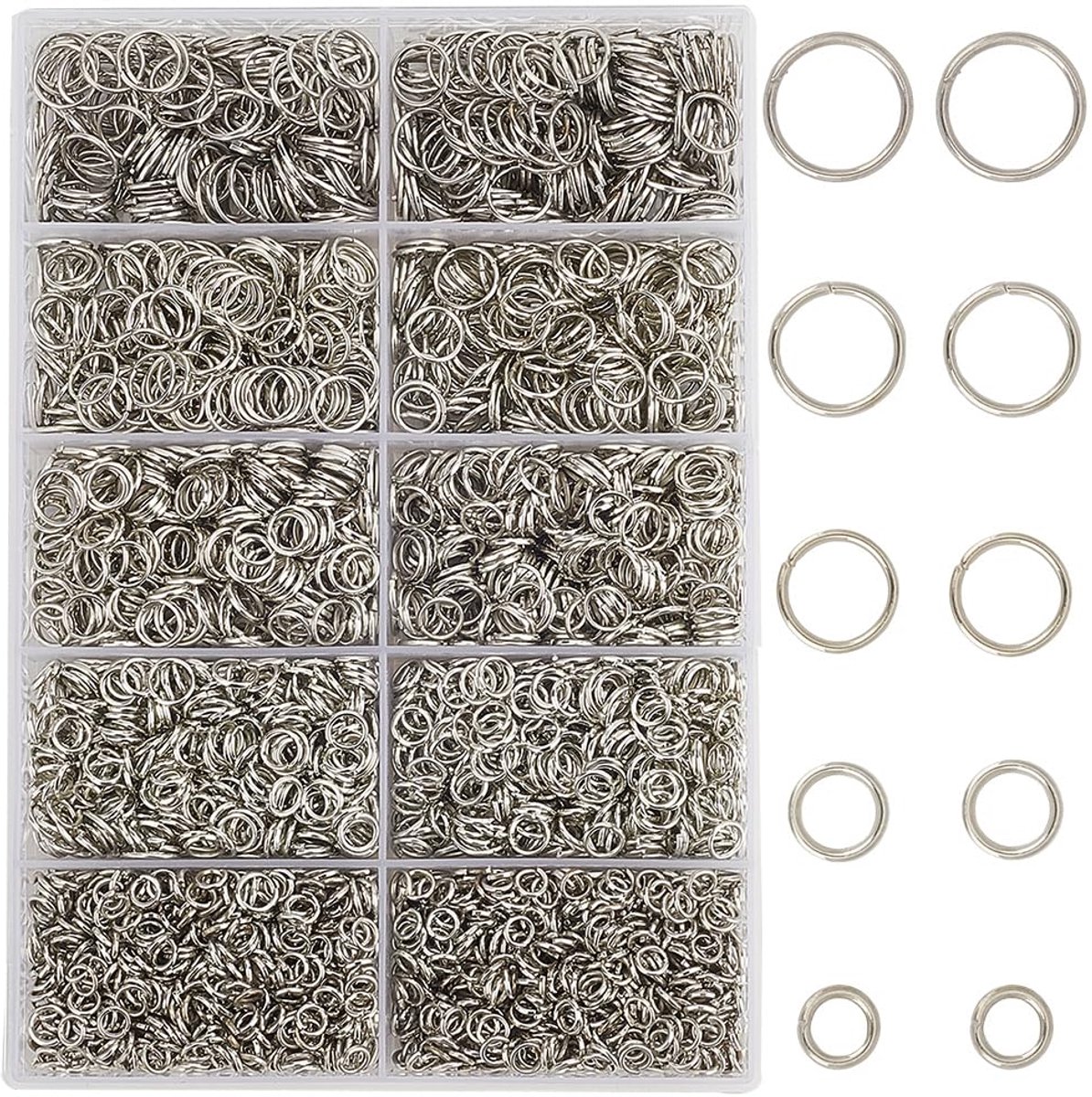 Springringen springhoepels bulk set ijzer ongesoldeerd ronde kettingmaliën verbindingsringen voor sieradenmaken oorbellen ketting armband hanger ambachten