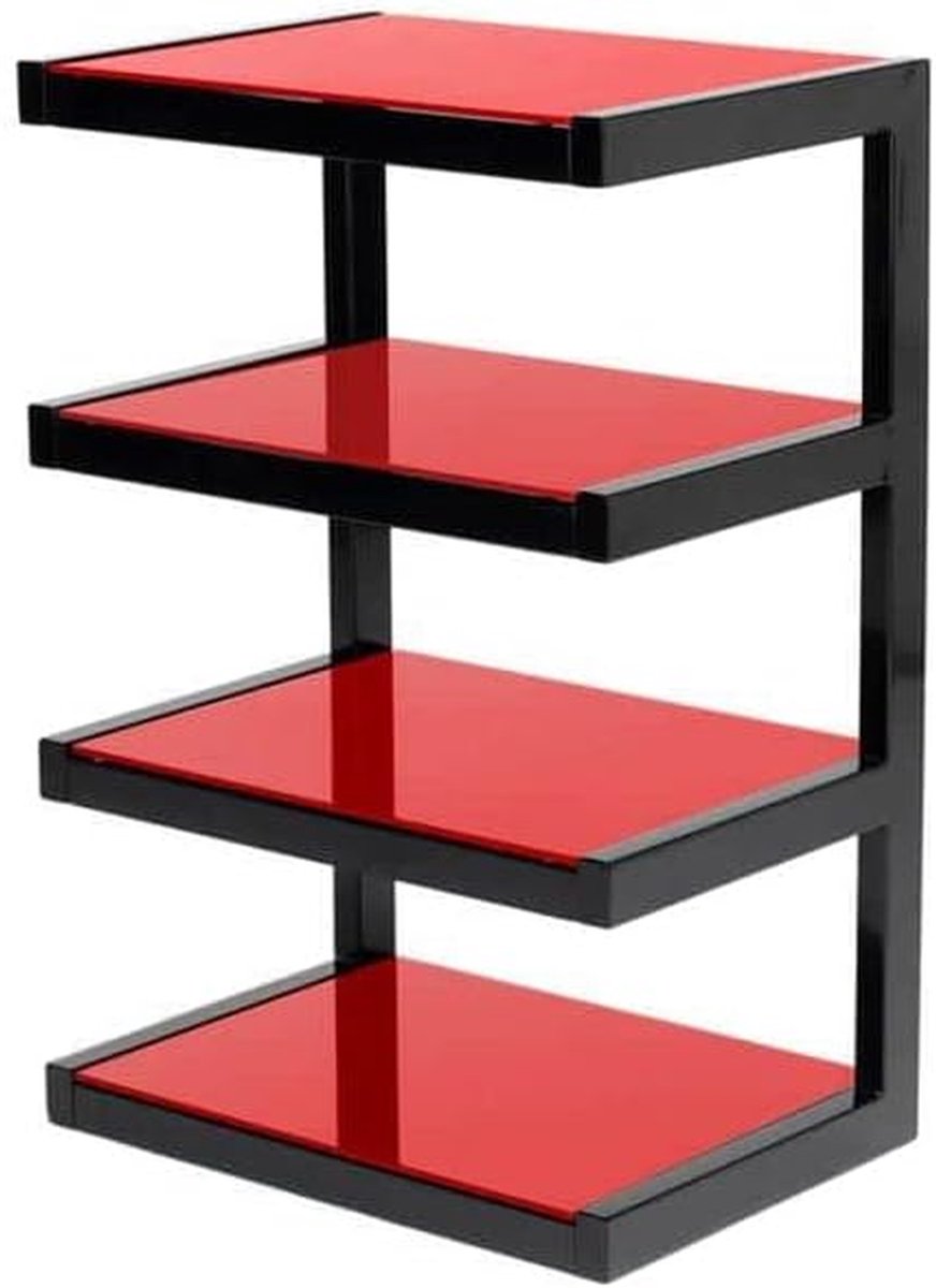 Hifi meubel - Audiomeubel - Apparatuur Opbergen - 4 Glazen Planken - 40 x 57 x 86 cm