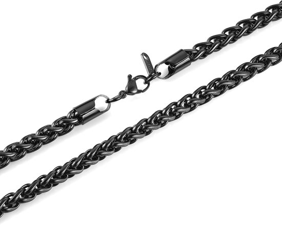 3,0 mm roestvrij stalen tarweketting halsketting voor heren en dames, klassieke coole schakelketting, sieraad, cadeau 40,6 - 76 cm — afbeelding 3