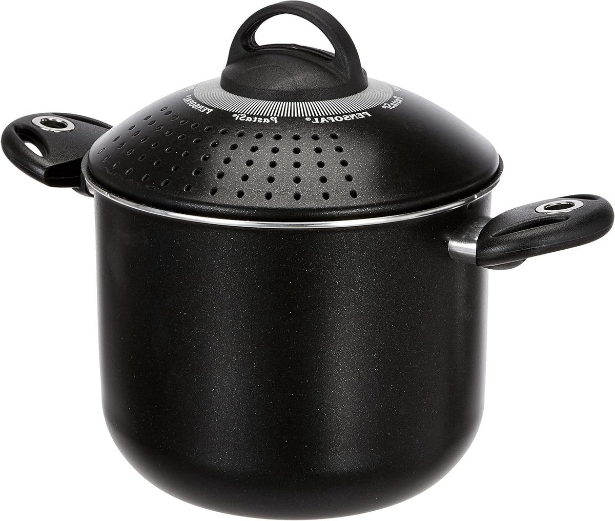 Pastapot - Kookpan - Pasta Koken - Met Zeefdeksel - 5 Liter - Zwart