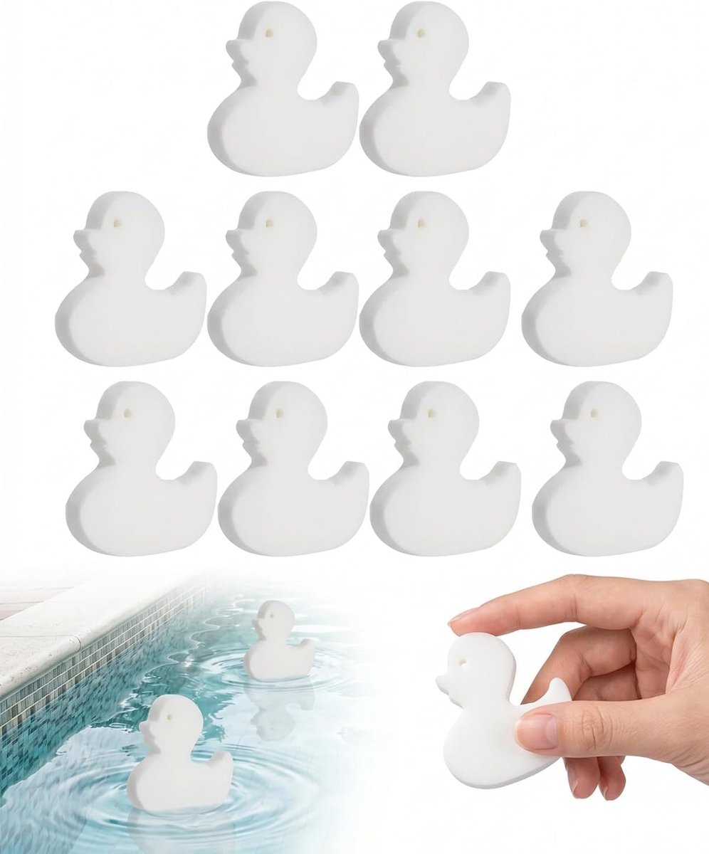 Zwembadsponzen - 10 stuks - Olie absorberende sponzen - Filterspons - Zwembadsponsabsorber - Schuimspons - Zwembadschuimsponzen- Herbruikbaar - Verwijdert vuil, olie en slijm - Zwembadaccessoires - Voor tubs, zwembad, spa en keuken - Wit
