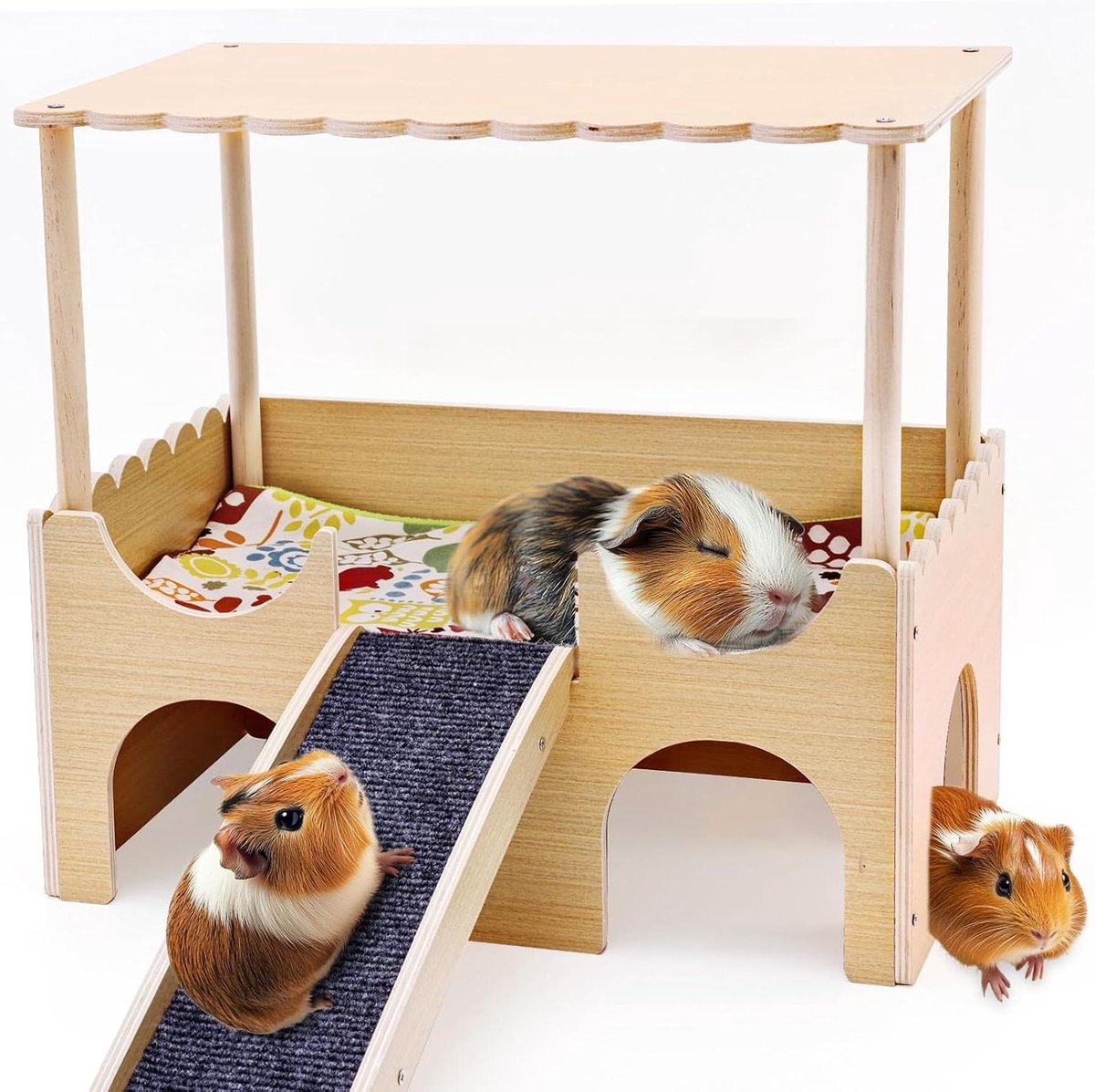 Huisje voor Kleine Dieren - Schuilplaats Speelhuis - Ontspanning en Spel - Met Twee VerdPhiladelphiaingen