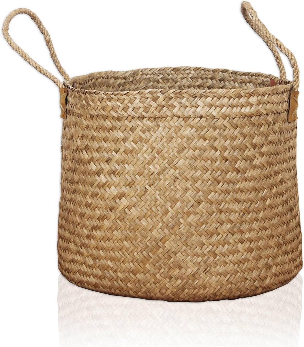 Opbergmand Rond - Decoratieve mand - Ruimte Ordenen - Natuurlijk Zeegras - Maat 2 - Natuurlijk