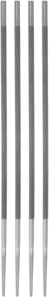 Metaalvijlen Set - Ronde Vijlen - Metaal Bewerken - Dubbele Snede - 4 Stuks 4.8mm - Zilverkleurig