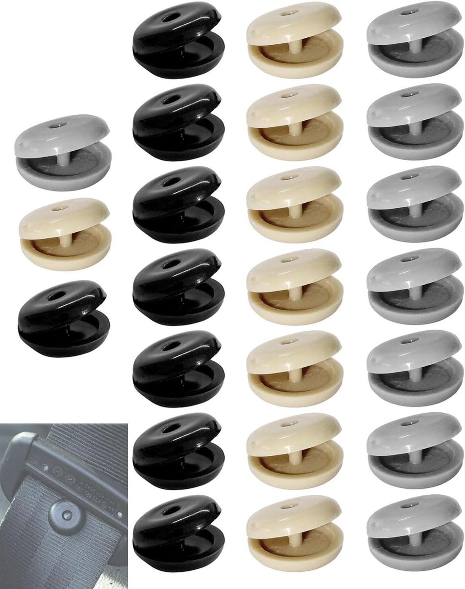 Veiligheidsgordel Clips - Gordelhouders Set - Veiliger Rijden - Universele Pasvorm - 24 Stuks - Zwart