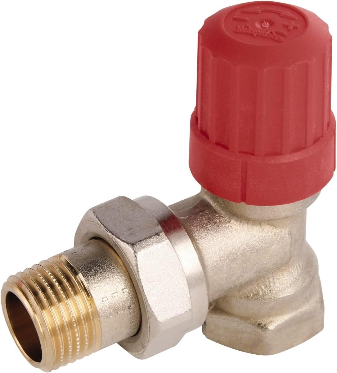 Thermostaatventiel Onderdeel - Verwarming Klep - Verwarming Regelen - Messing Vernikkeld - 1/2 Inch Hoek - Zilverkleurig