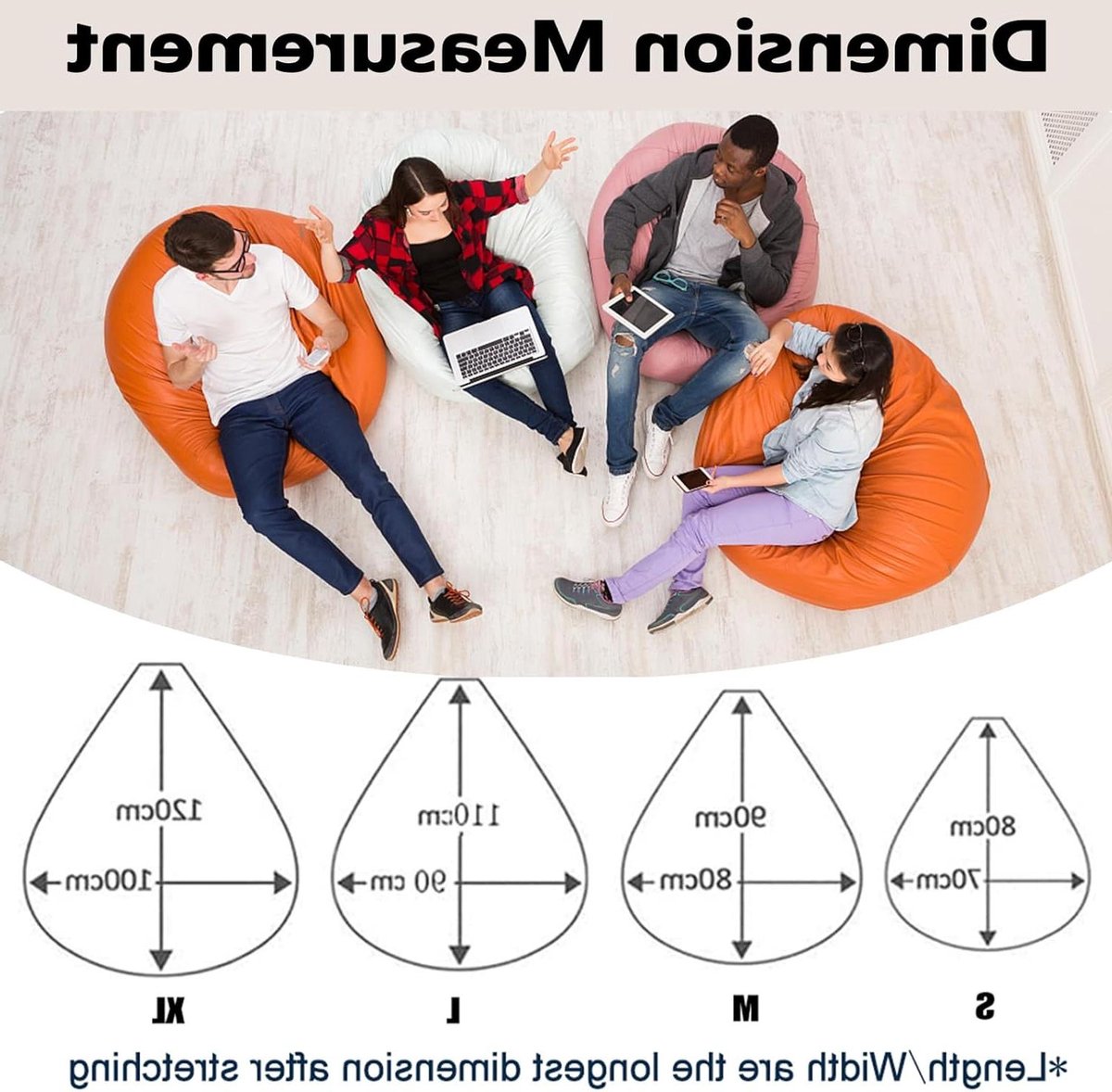 Zitzakhoes - Zitkussenhoes - Ontspannen Zitten - Opbergruimte - XL 100x120 cm - Basketbal