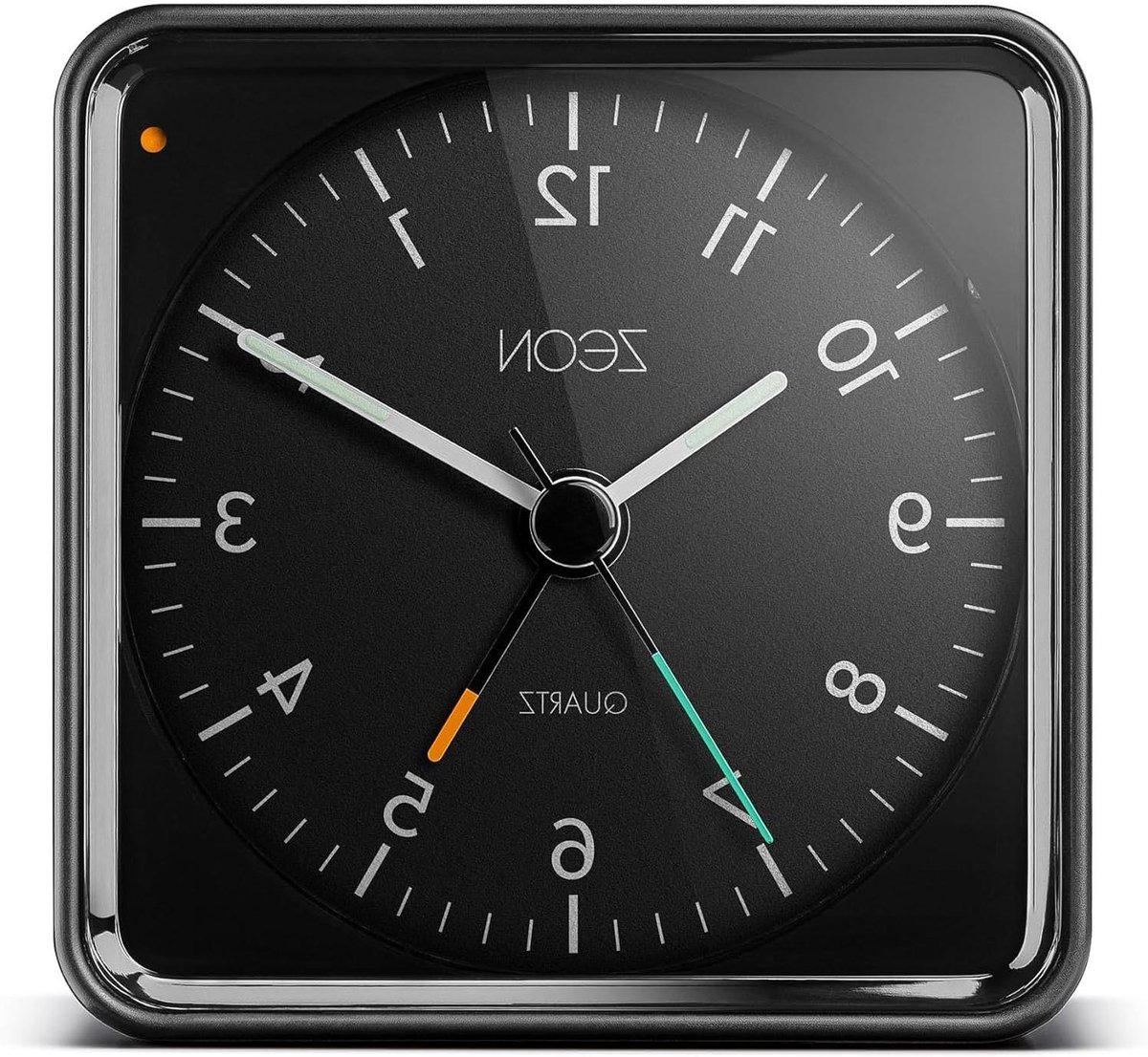Analoge Wekker - Nachtkastklok - Wakker Worden - Stille Beweging - 7.5 cm Hoog - Zwart