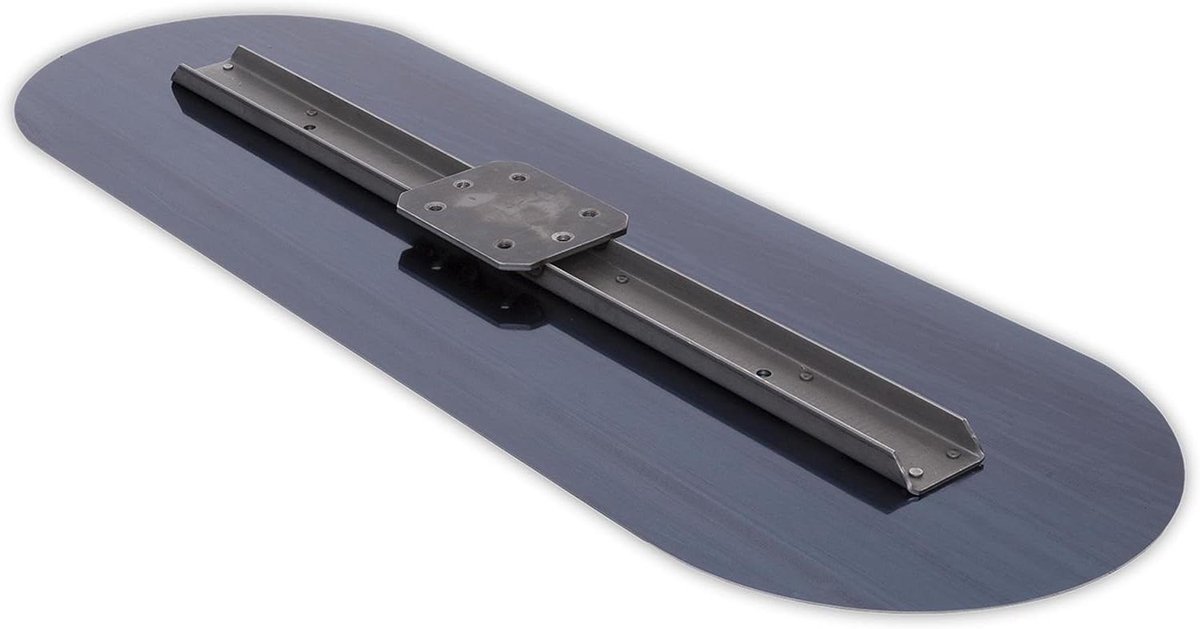 Vloerspaan Dekvloer - Zweefvliegtuig Troffel - Beton Egaliseren - Afgeronde Uiteinden - 914x314 mm - Blauw