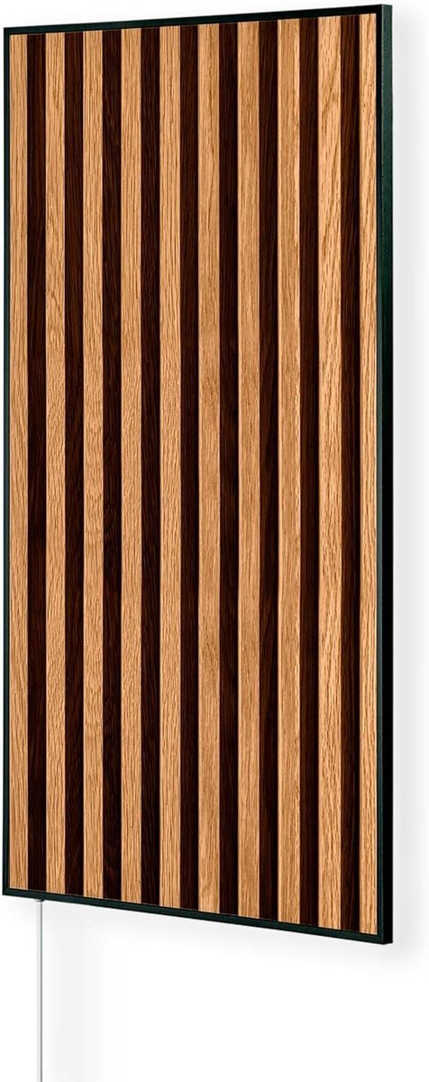 Infrarood Paneel - Wandverwarming - Ruimte Verwarmen - Ultra Plat Design - 1000 Watt - Hout Print Zwart
