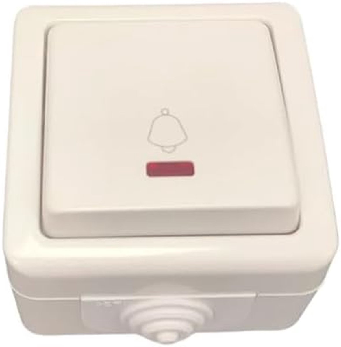 Drukknop - Schakelaar met lampje - Buitenverlichting bedienen - Waterdicht IP54 - 250V 10A - Geel