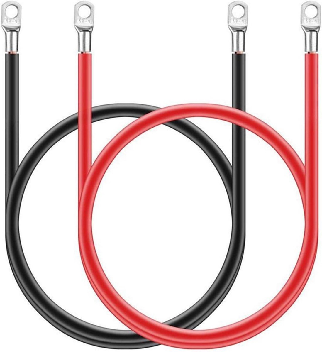 Batterijkabel Set - Aanvoerkabels - Stroom Aansluiten - Zuiver Koper - 16-10 cm - Zwart