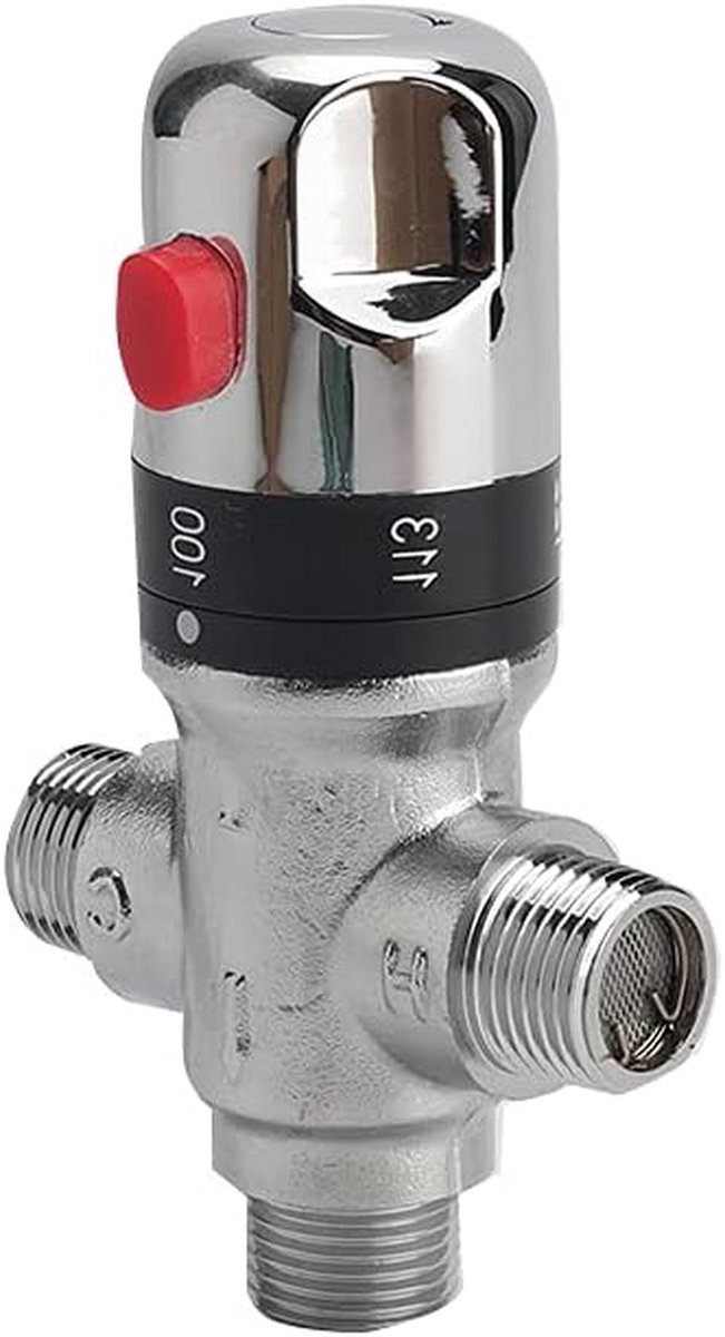 Thermostaat Mengkraan - Mengklep Messing - Water Temperatuur - Directe Koppeling - 5.1 Inch - Zilver