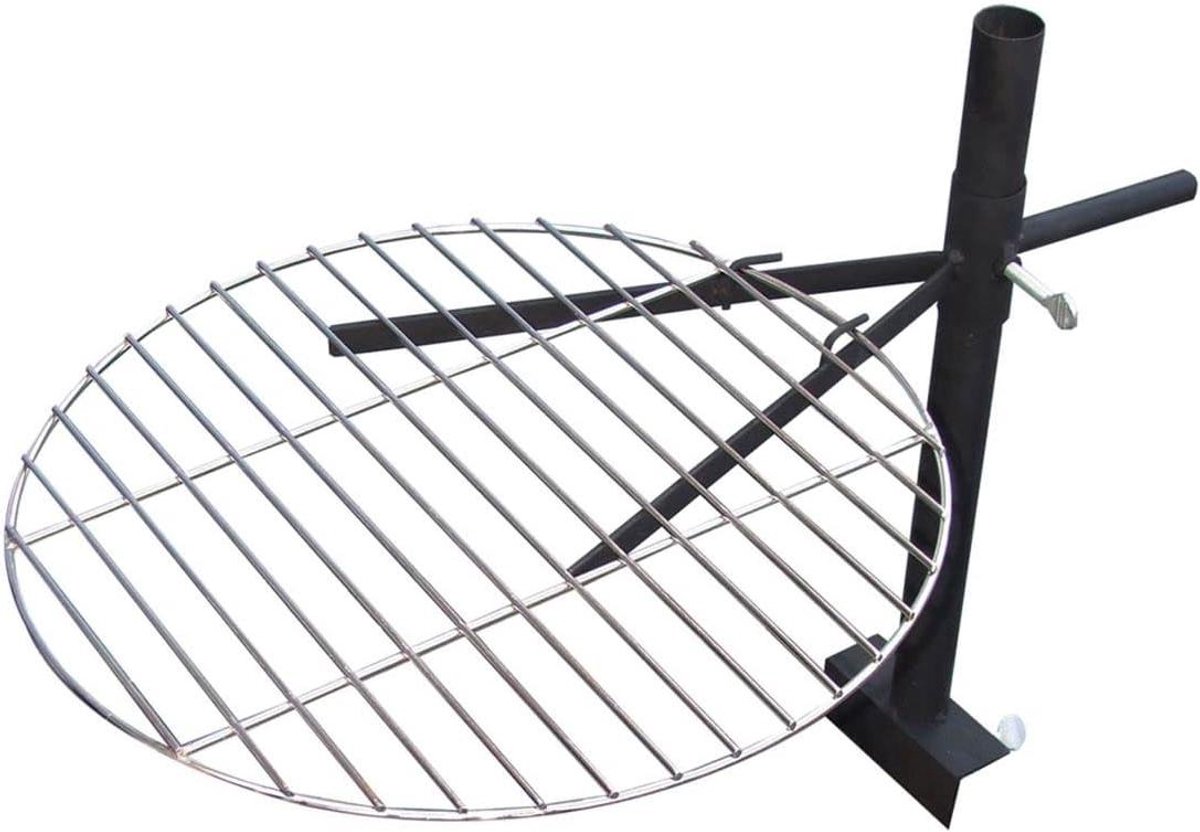 Grillrooster - Vuurschaal rooster - Buiten koken - In hoogte verstelbaar - Ø 40 cm - Zwart