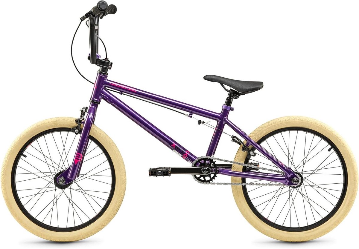 BMX Fiets - Kinderfiets Freestyler - Fietsen voor jeugd - Stalen frame - 20 inch - Paars