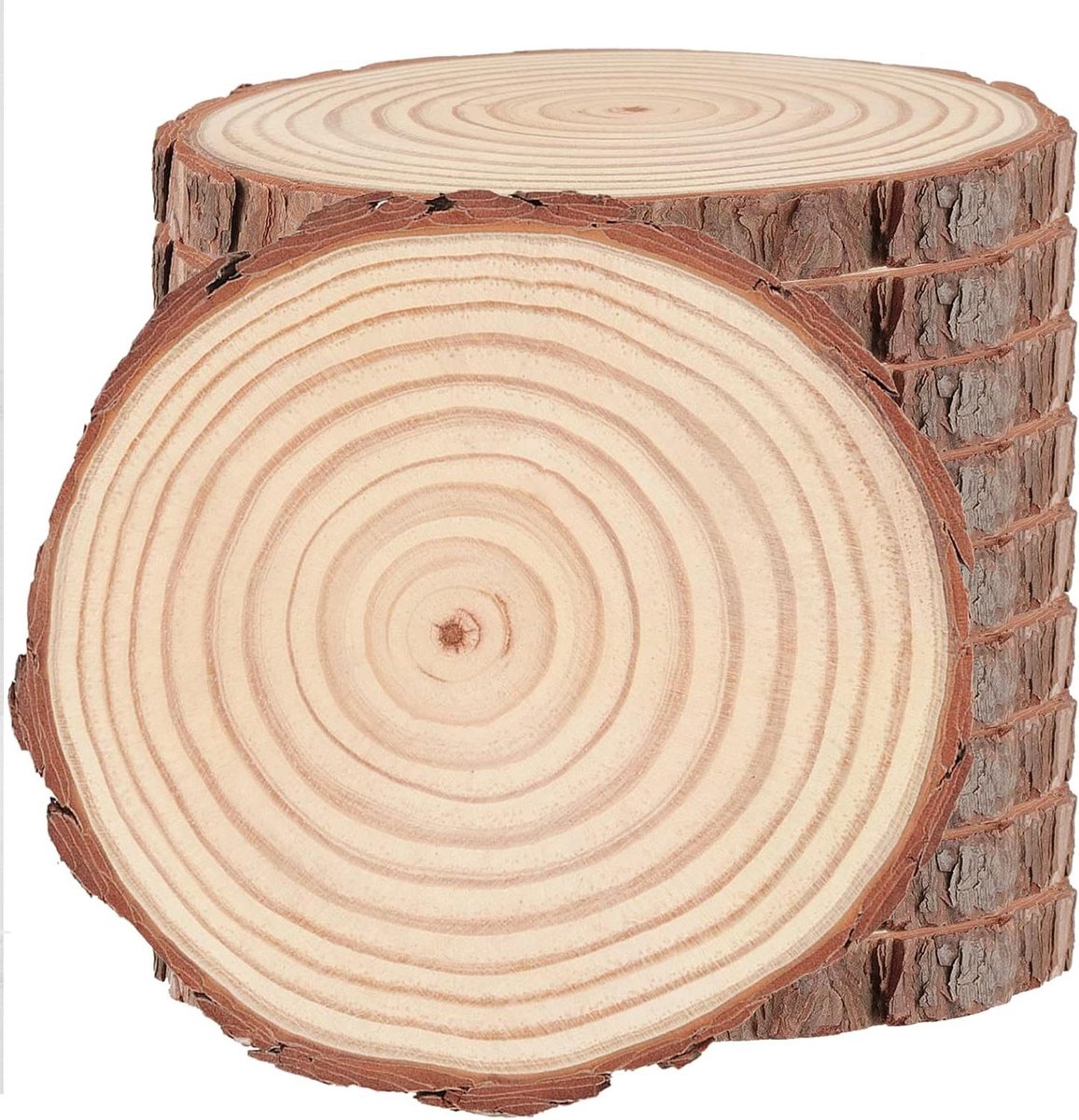 Houten Plakjes - Houten Cirkels - Ambachten Maken - Natuurlijke Schors - 18-20 cm - Houtkleur