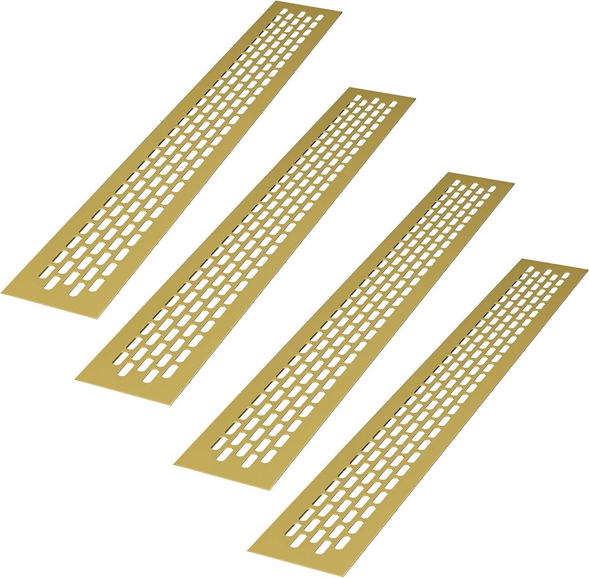 Ventilatiegrille Aluminium - Afvoer Ventilatierooster - Meubelventilatie - Stabiel en Duurzaam - 48 x 6 cm - Goud