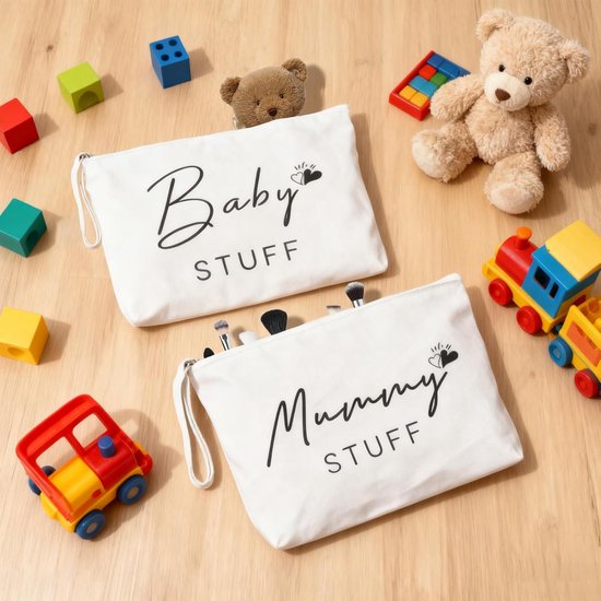 Cadeauset Mama en Baby Tassen - Cosmeticatas Opbergtas - Babyverzorging Organiseren - 2 Delige Set — afbeelding 5