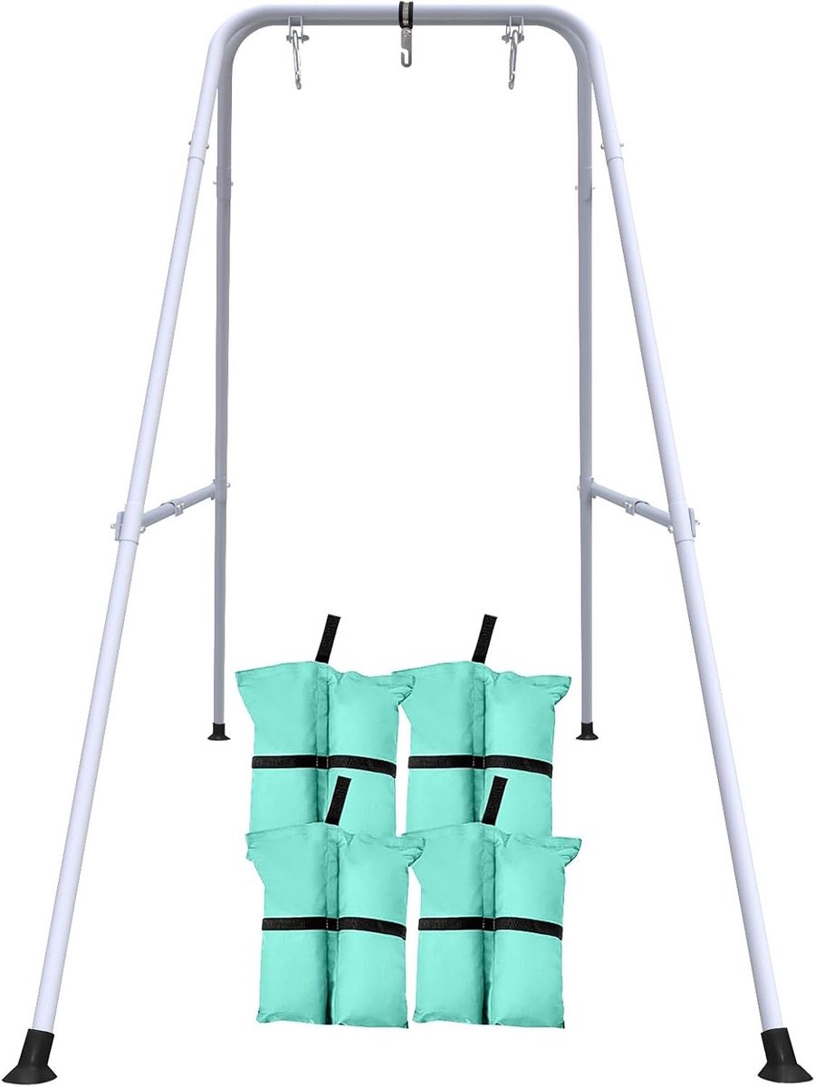 Schommelstandaard - Babyschommelhouder - Buiten spelen - Stevig metaal - 168 cm hoog - Grijs