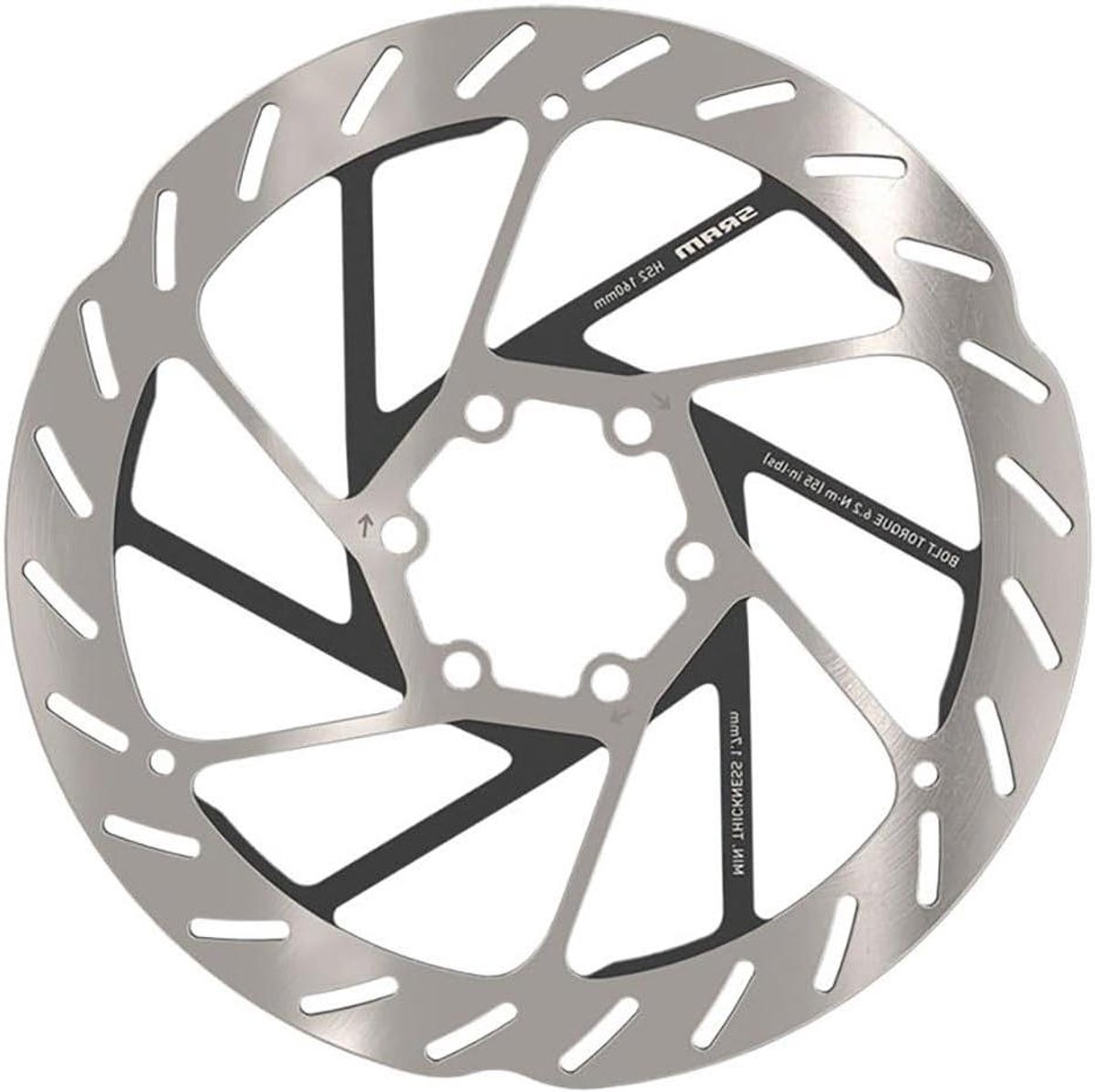 Remschijf 6 gaten - Fietsrem schijf - Fietsen onderhouden - Composietmateriaal - 220 mm - Zilver/zwart