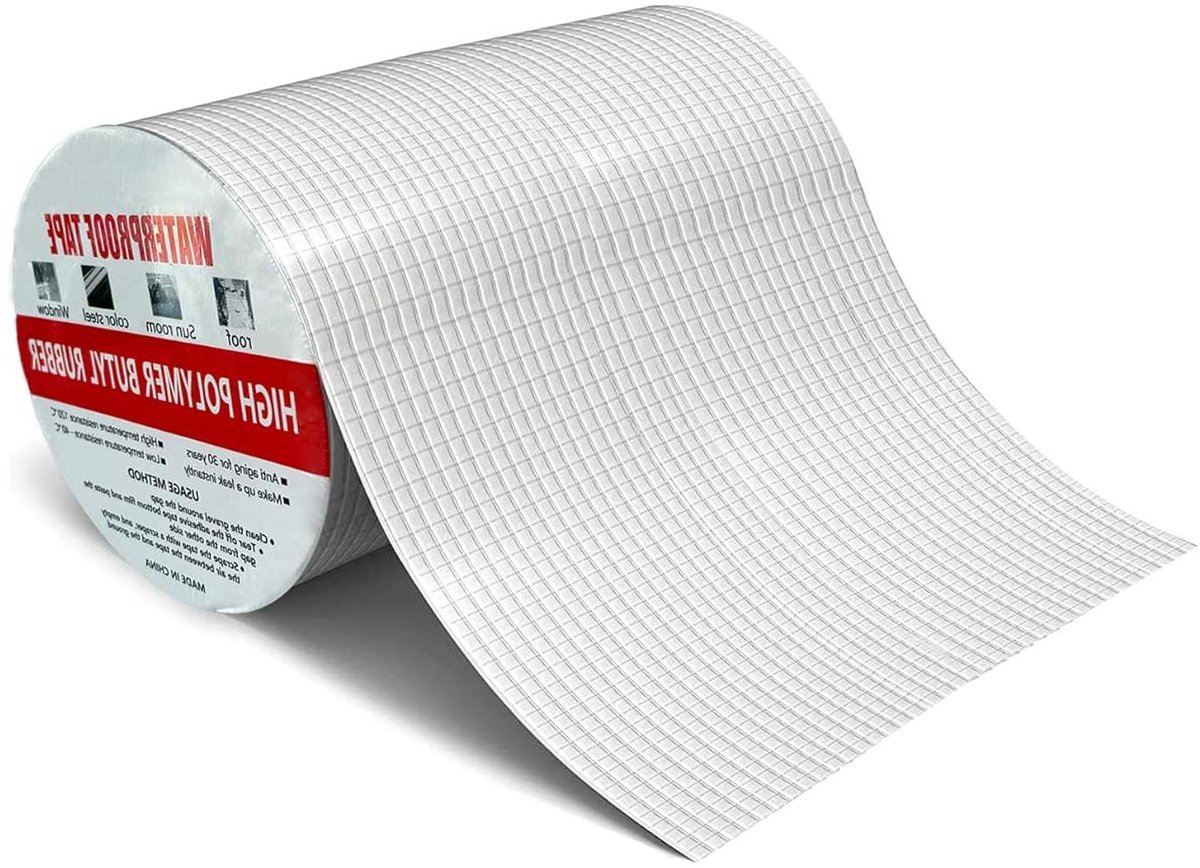 Waterproof Butyl Tape - Reparatietape Aluminiumfolie - Lekkages Dichten - Zelfklevend Waterdicht - 10m x 20cm - Grijs