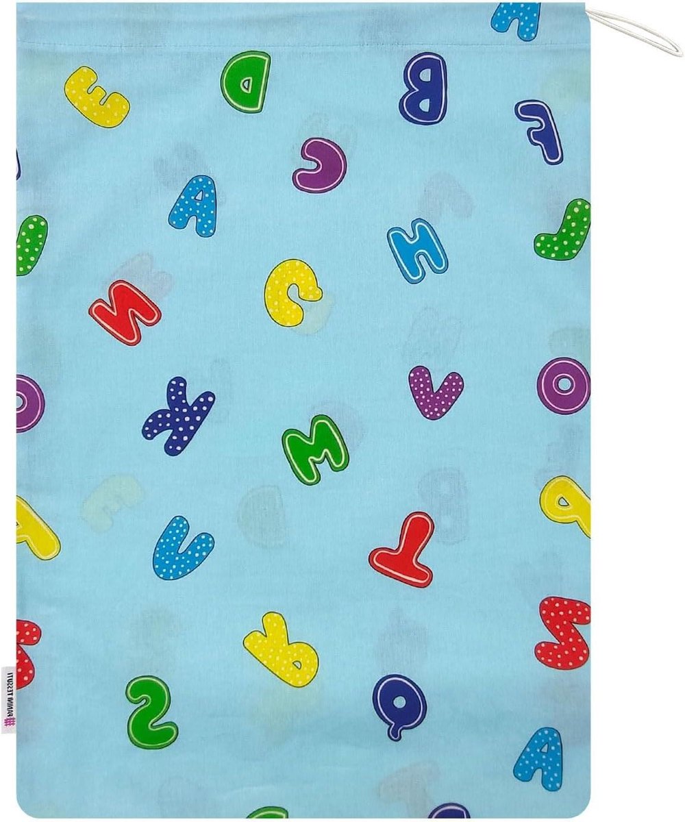 Luiertas Kleuterschool - Gymtas Kinderen - Spullen Meenemen - Handgemaakt Italie - 34 x 44 cm - Blauw