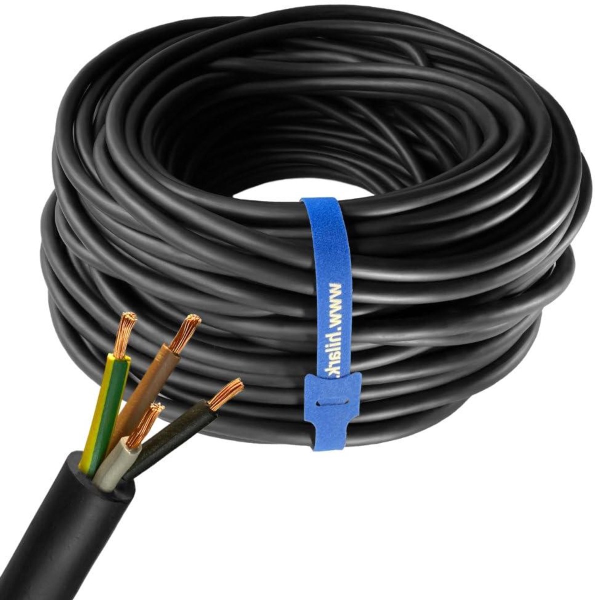 Zware Rubberkabel H07RN-F 4x2,5mm² Buitenkabel 20 Meter Zwart