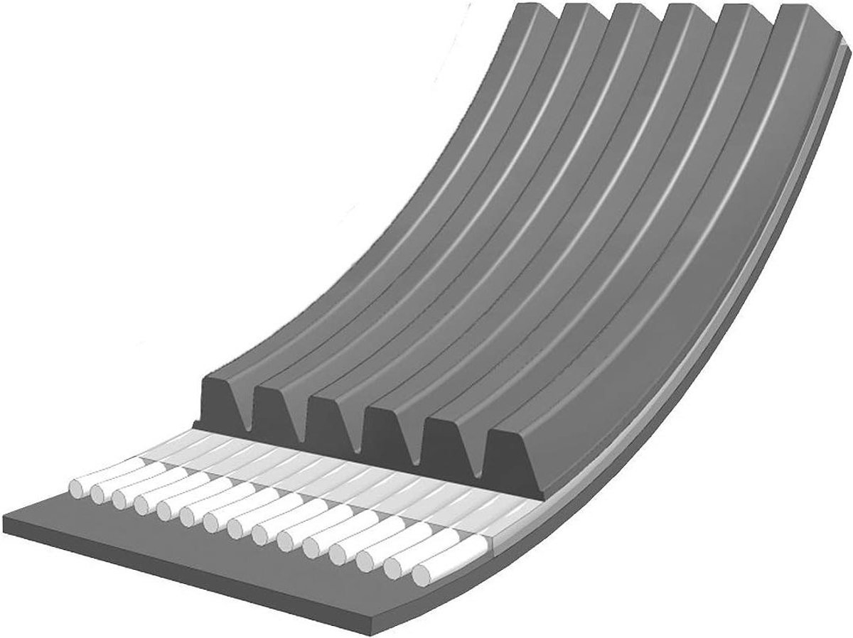 V-riem - Multisnaar - Motoronderhoud - 6 Ribben - 1050 mm - Zwart