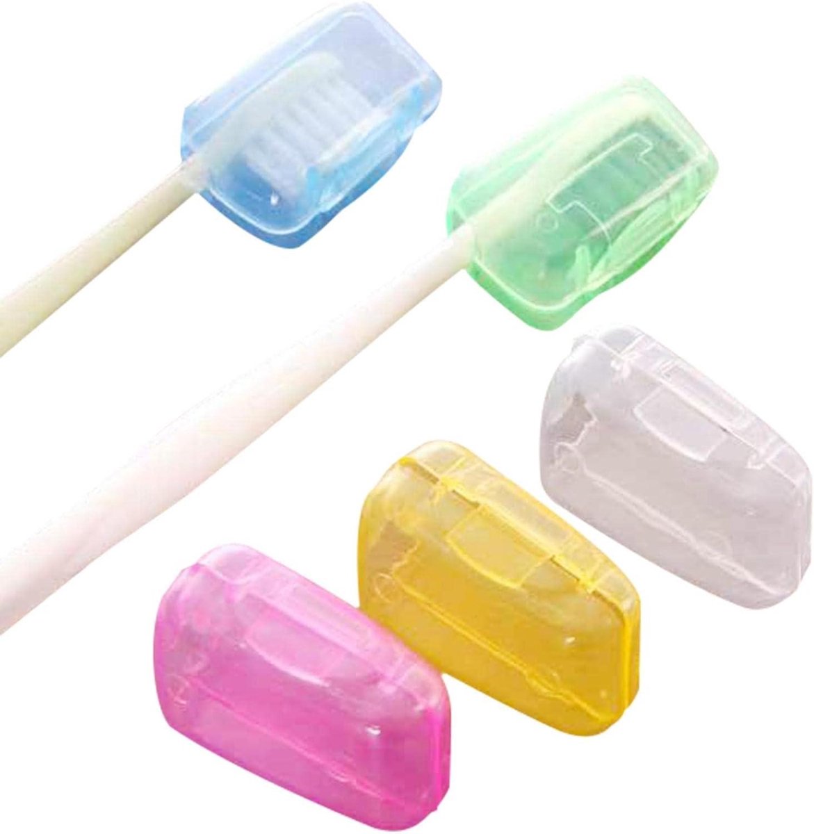 Tandenborstelhoezen - Beschermkapjes Tandenborstel - Hygiënisch Opbergen - Ventilerende Drogen - 5 stuks - Willekeurig