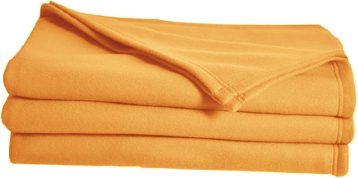 Fleece Deken - Pluche Deken - Bank en Stoel - Oeko-Tex Gecertificeerd - 240 x 260 cm - Honing