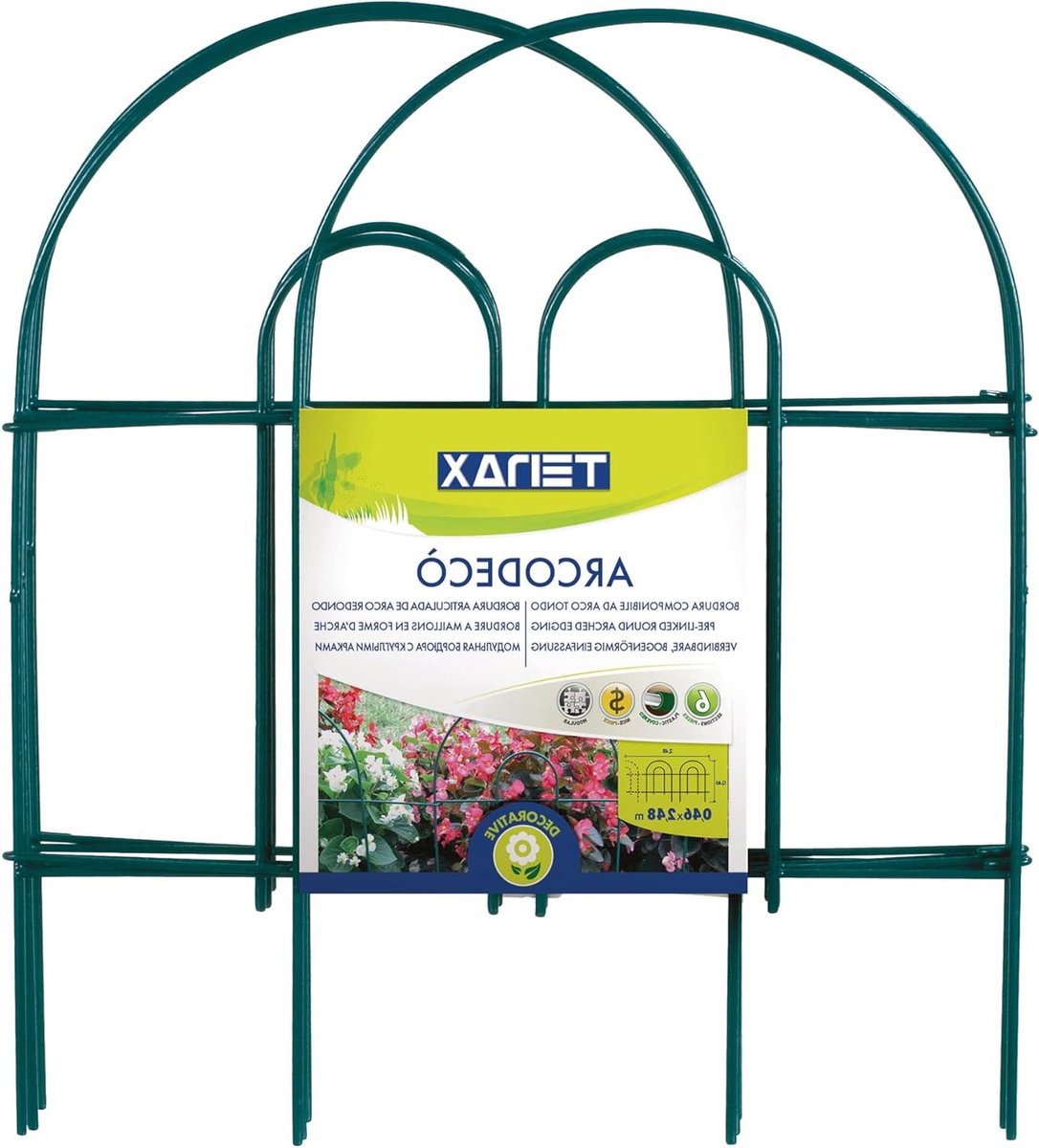 Decoratieve Tuinrand - Bloembakrand Staal - Tuin Decoratie - Modulair Ontwerp - 42 x 46 cm - Groen