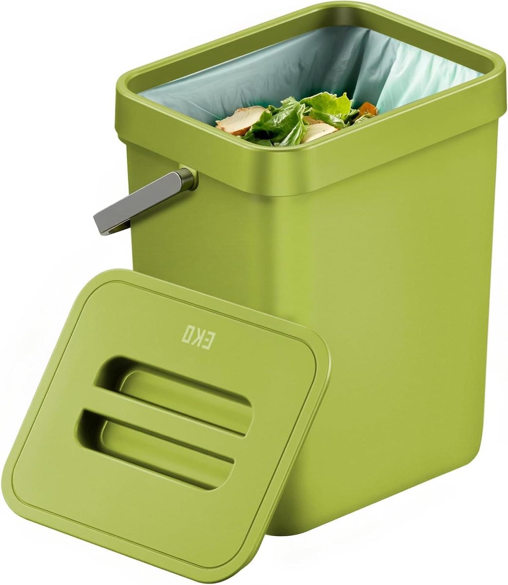 Voedselafval Caddy - Compostbak Keuken - Afval Scheiden - Aan Hang of Monteerbaar - 3 Liter - Limoen