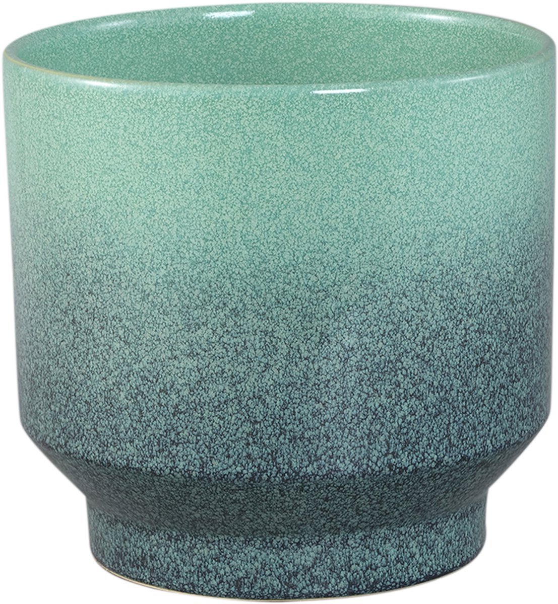 PTMD Kyer Turquoise Ceramic Pot On Foot Ombre Finish S