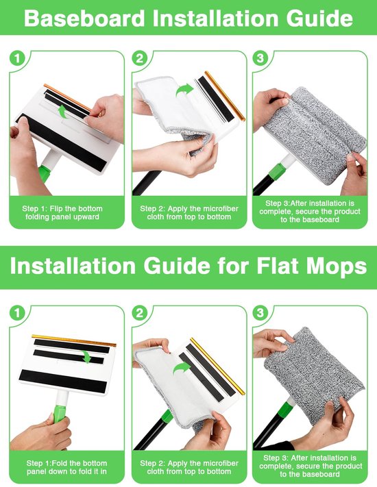 4-in-1 plintenreinigingsgereedschap met dweil, 5 herbruikbare pads, 1 harde borstel en tapijthark, tapijt, ramen, muren, vloeren, badkamers en keuken, bezem, plafond — afbeelding 4