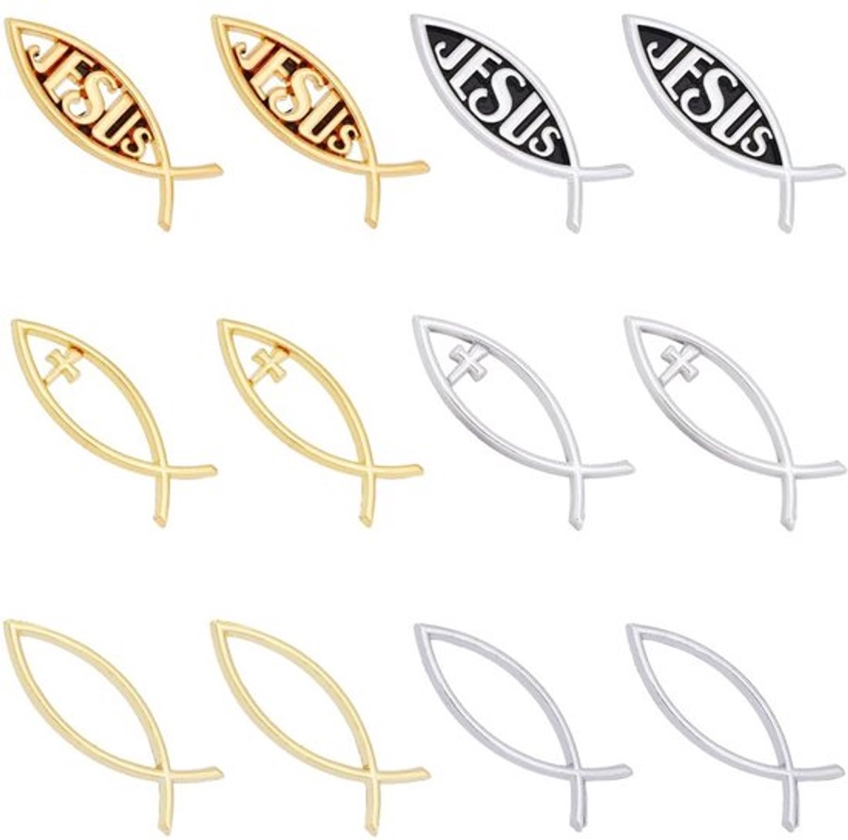 Store_7 - Kleine Jezus Vis Auto Stickers - Waterdichte Decals - Goud