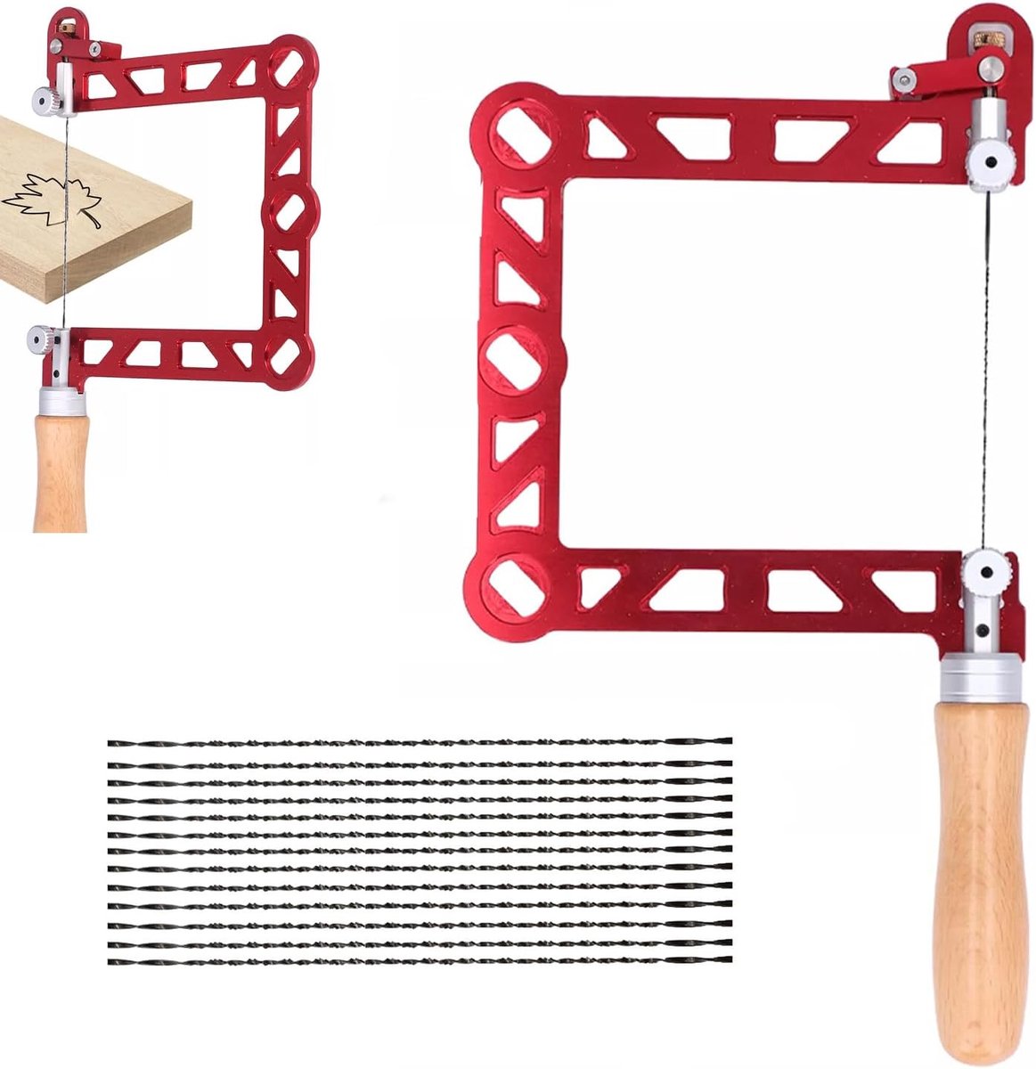 5 inch figuurzaag, figuurzaag voor houtbewerkers met bladframe en 13 reservebladen, multidirectioneel snijhandgereedschap