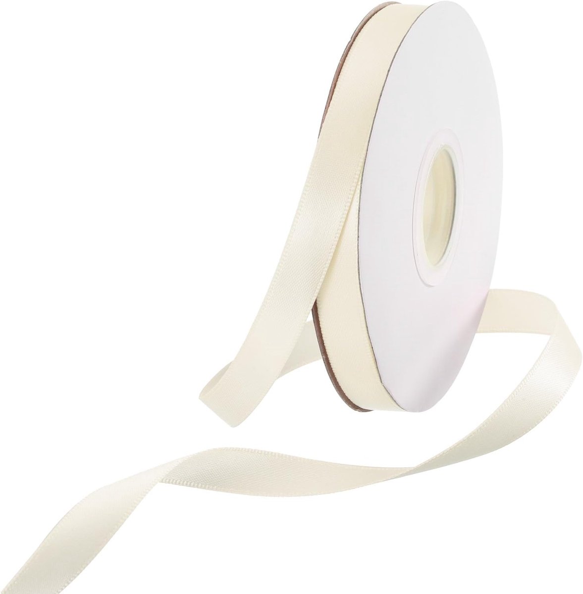22,86 meter / 75 voet Satijnen Lint Dik Dubbelzijdig Grosgrain Zijden Lint, [voor Cadeauverpakking, Haarstrikjes, Bruiloft, Taart, Bloem] - 0,95 cm / Crème Wit