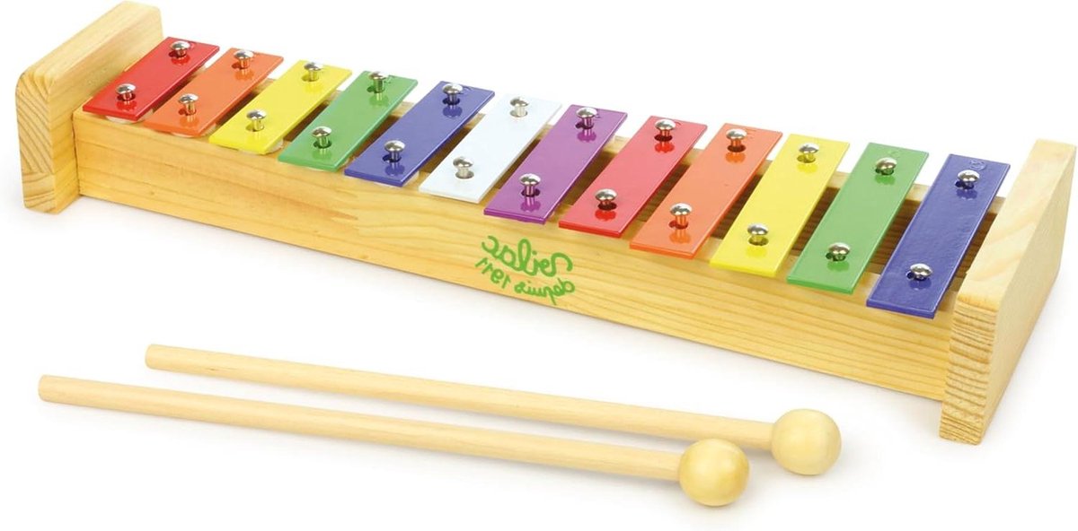 Houten Xylofoon - Muziekinstrument Kinderen - Muziek Maken - Professionele Constructie - 35 cm - Multicolor