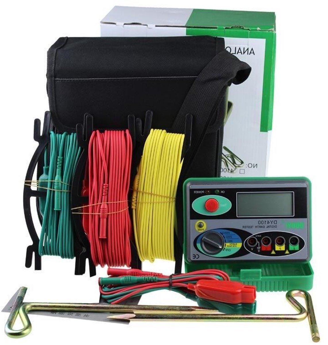 Digitale Aarde Tester - Weerstandsmeter - Elektrische Metingen - 0-2000 Ohm Bereik - Hoge Precisie - Grijs