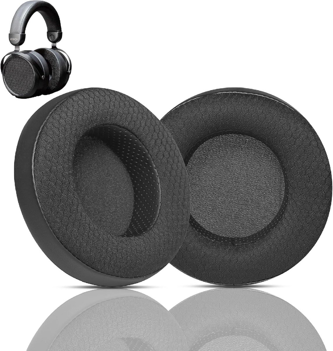 Oorkussens Vervanging - Koptelefoon Kussens - Comfortabel Luisteren - Ademend Materiaal - 12 x 10 cm - Zwart
