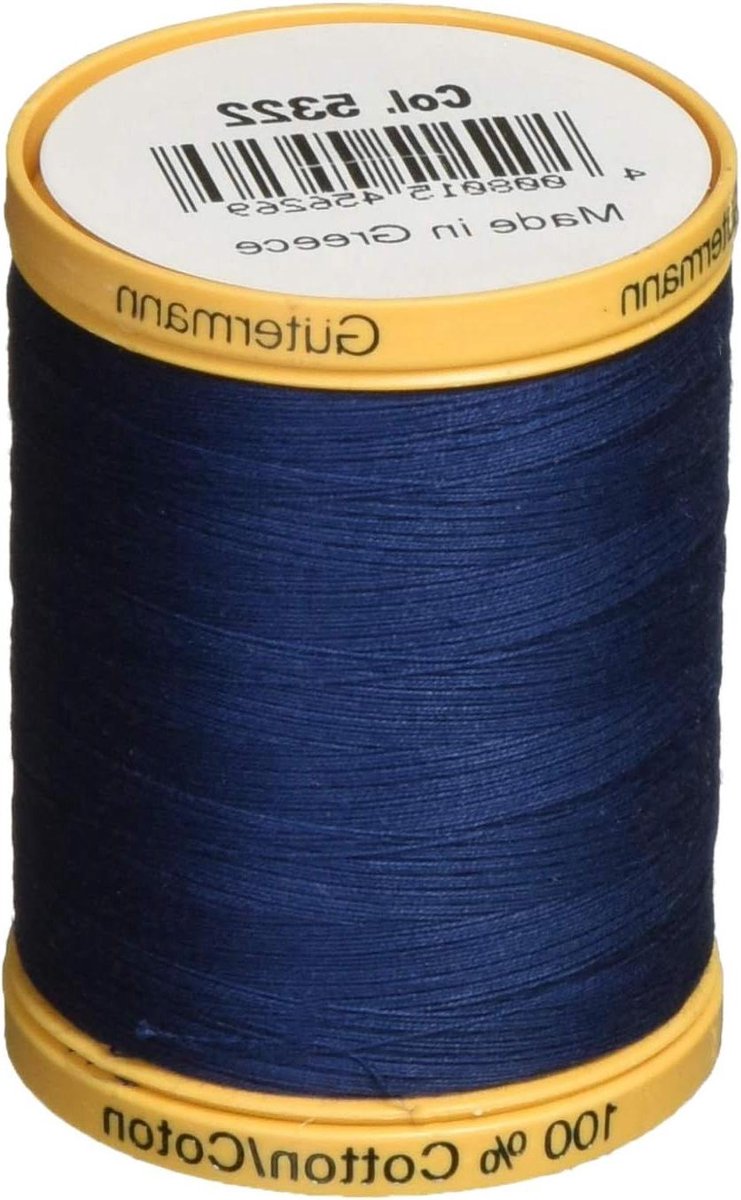 Katoenen Naaigaren - Natuurlijk Garen - Handen Machinaal Naaien - 100% Gemerceriseerd - 800 Meter - Marineblauw