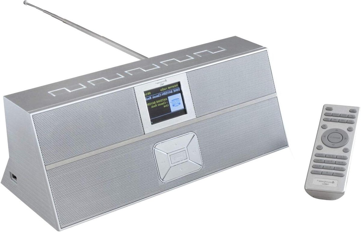 Internet Radio - Netwerkspeler DAB+ - Muziek Luisteren - Spotify Compatibel - 33 cm Breed - Zilver