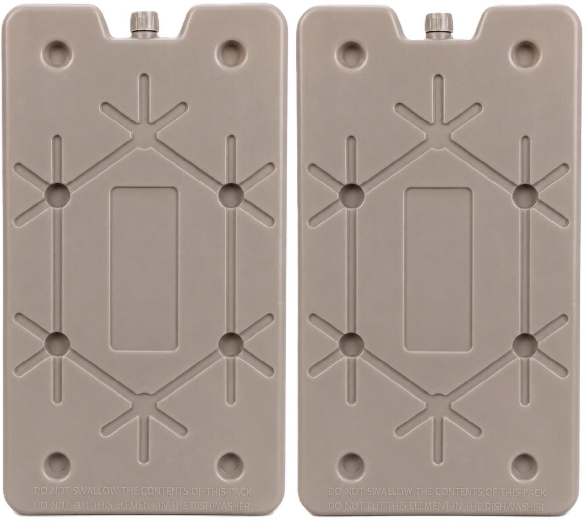 Excellent Houseware Koelelement Ice Pack - 2x - beige - polyethyleen - 350 gr - 24 x 14 x 1.5 cm