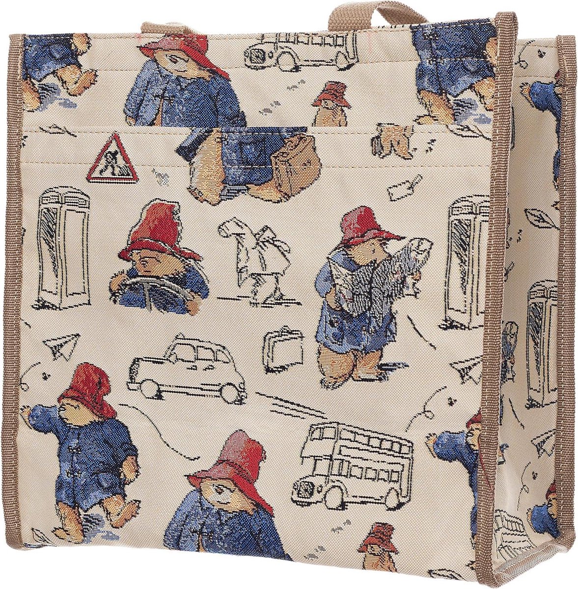 Schoudertas - Draagtas - Boodschappen Doen - Iconische Illustratie - 30 cm - Beige