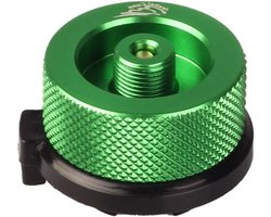 Gas Inverter Adapter - Gas Cartridge Converter - Outdoor Koken - Lekvrije Aansluiting - 35mm Diameter - Groen