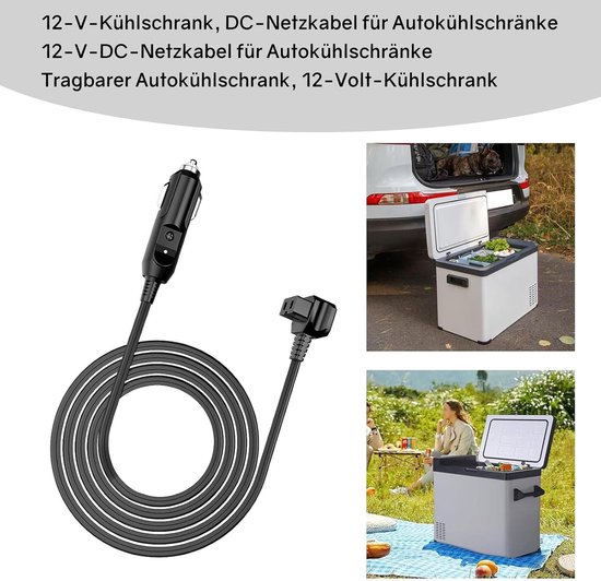 Koelbox Kabel - 12 Volt Adapter - Auto Koeling - Stroomvoorziening - 180 cm - Zwart — afbeelding 4