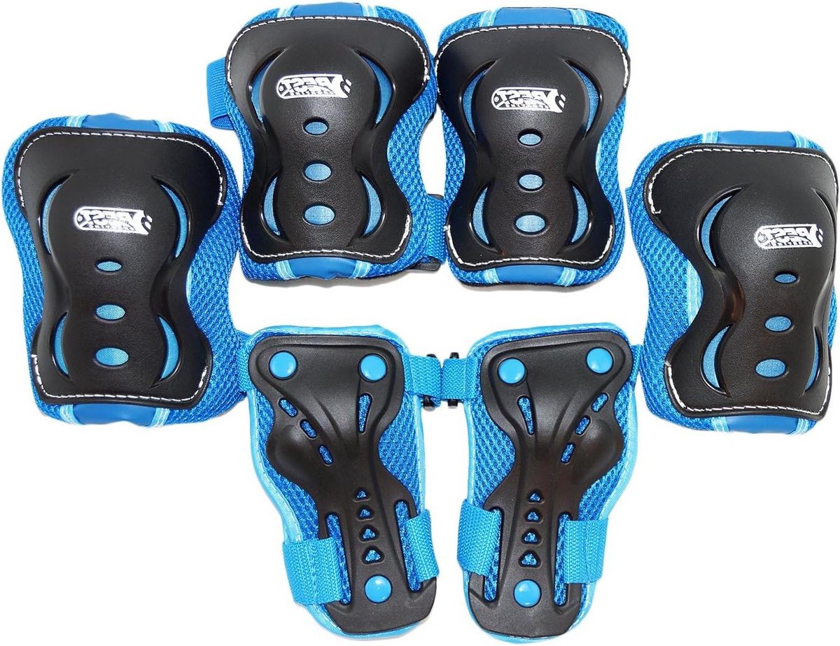 Kinder Beschermset - Skate Beschermers - Veilig Sporten - Robuuste Harde Schalen - Maat M - Blauw/Zwart