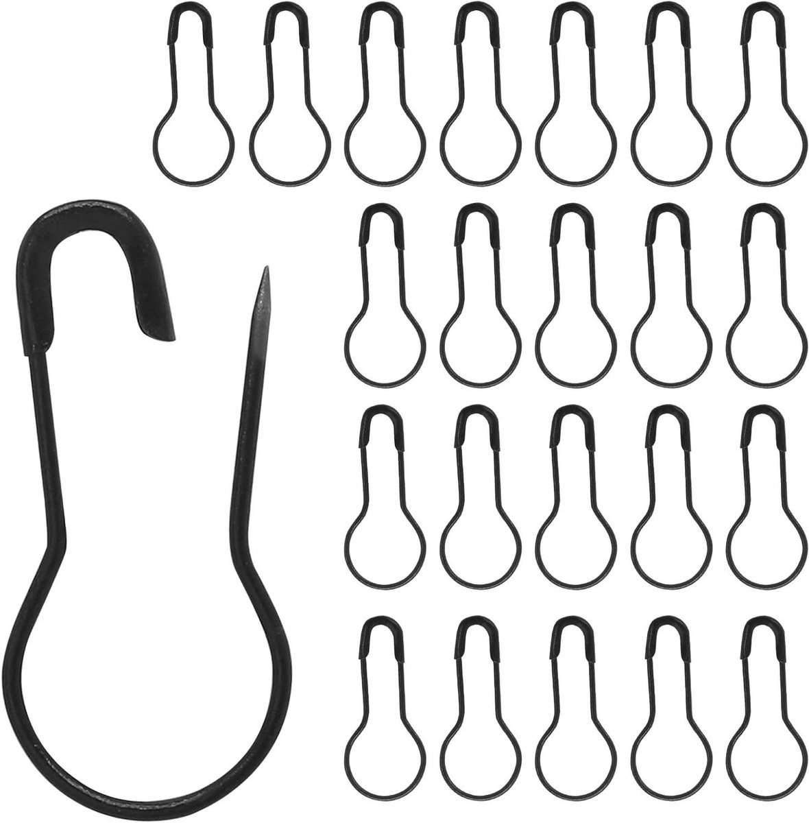 Veiligheidsspelden Set - Gourd Pins Labelspelden - Knutselen Kleding Bevestigen - Gebogen Groef Ontwerp - 1000 stuks 23mm - Zwart
