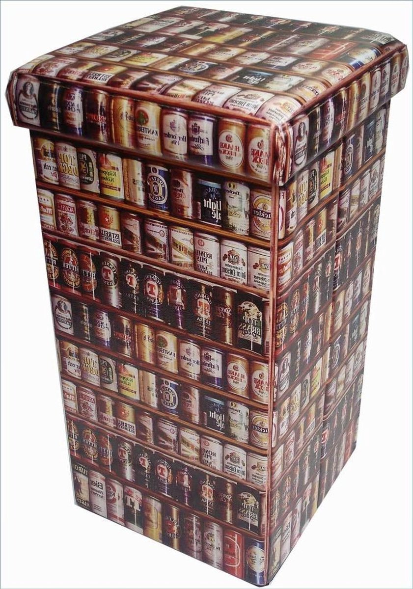 Pouf Voetenbank - Zitkubus Opberger - Extra Zitplaats - Inklapbaar Ontwerp - 32x32x60 cm - Zwart