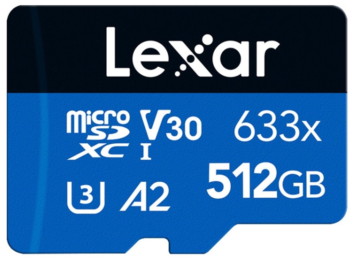 Lexar 633x 512GB High-speed Flash-geheugenkaart Sportcamera Mobiele telefoon TF Car Driving Recorder-geheugenkaart